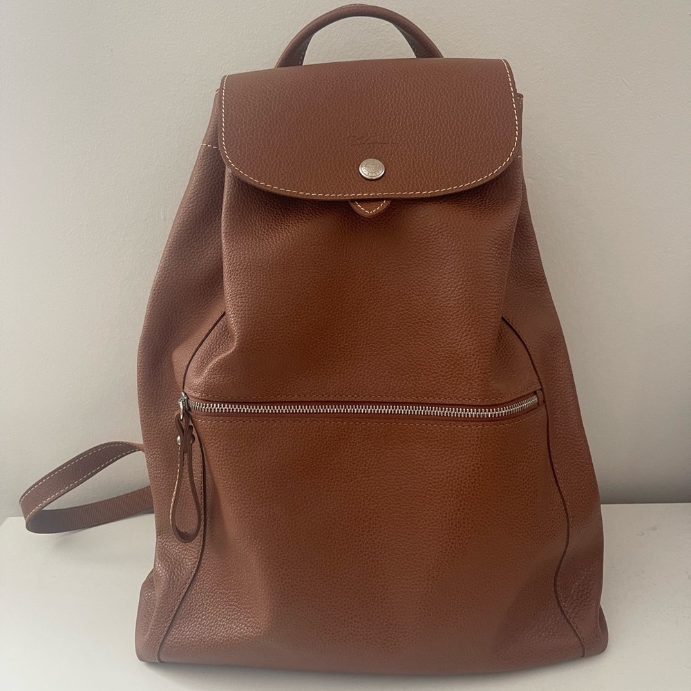 Longchamp Le Foulonné Leather Backpack